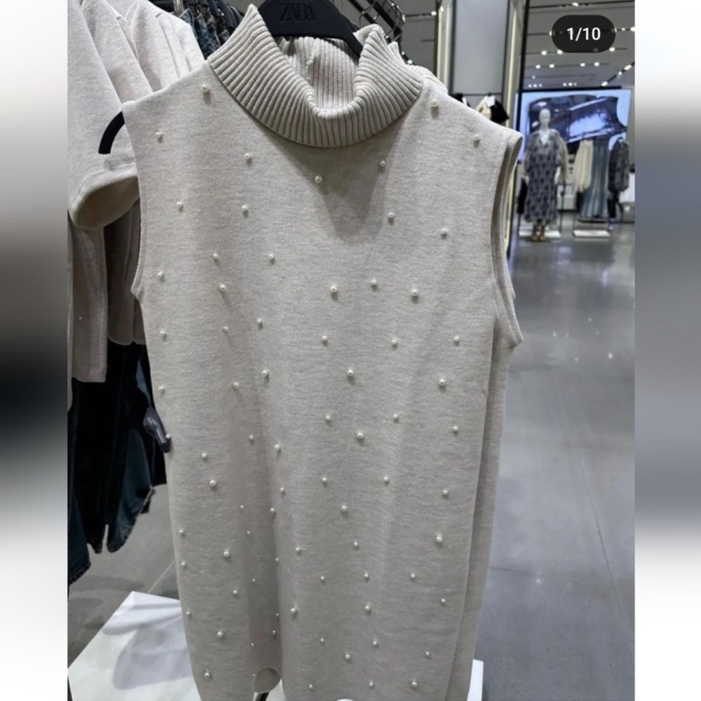 ZARA BLOGGERS FAVORITE SOFT DRESS WITH PEARLS